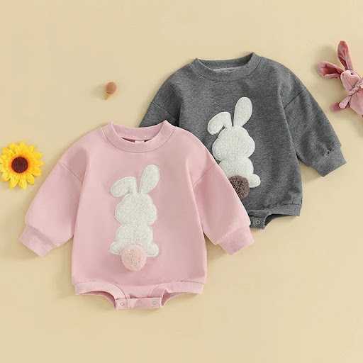 Title 10, New Babys Easter Cute Pure White Rabbit Romper...