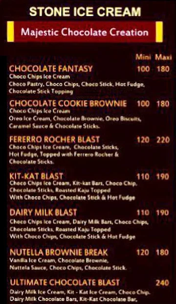 Creamy Heaven menu 