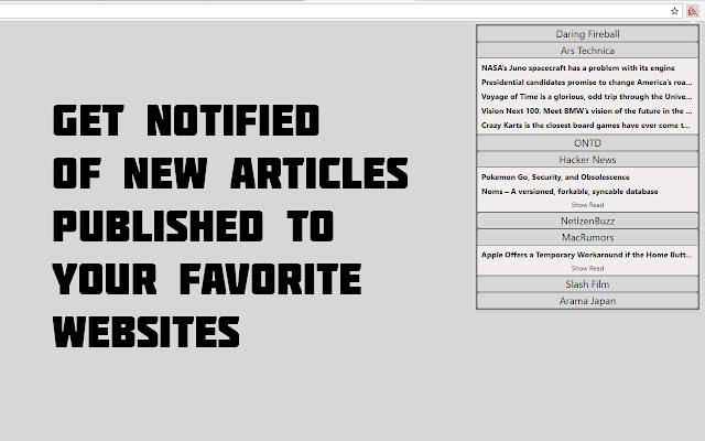 RssR: Rss Feed Notifier chrome extension