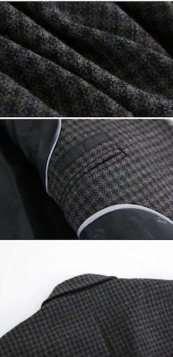 Title 11, Houndstooth plaid suit mens woolen coat jacket...