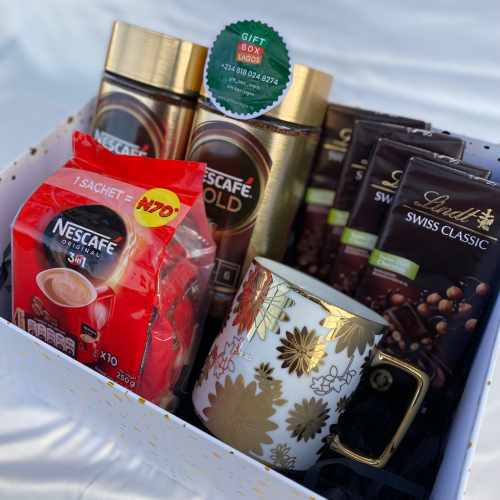 'Coffee Lovers Gift Box' gift arrangement from Gift Box Lagos offer