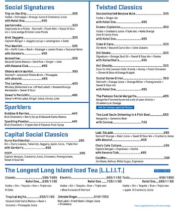 Colaba Social menu 