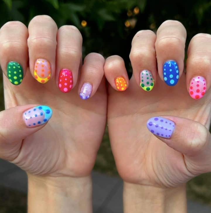 Full picture of the polka dot nails