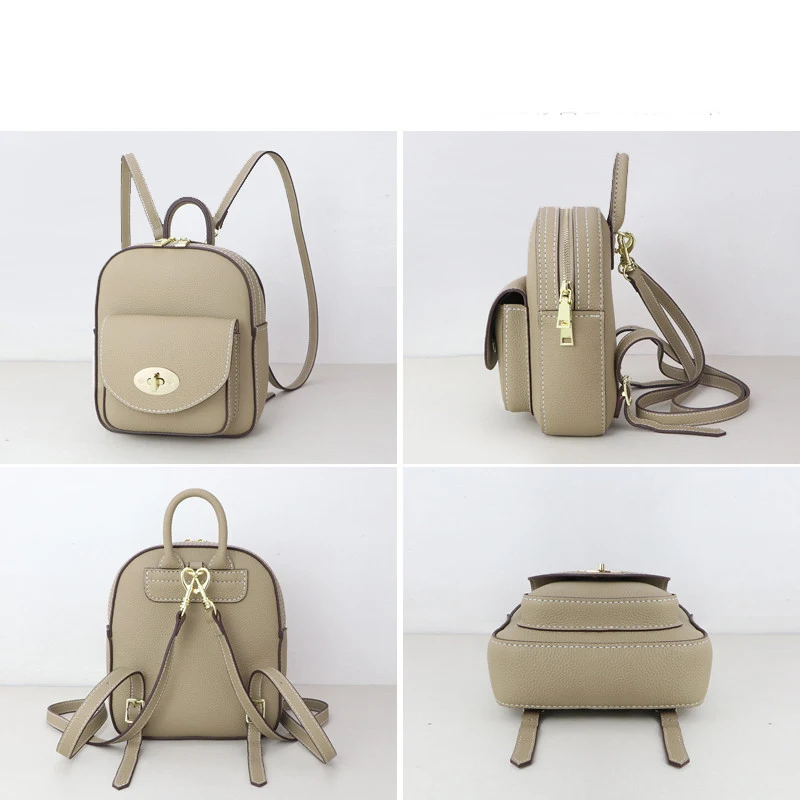 Title 2, Mochila feminina de moda, artesanal, em couro g...