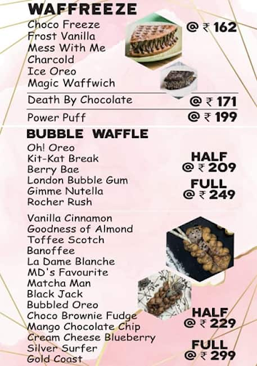 London Bubble Co. menu 