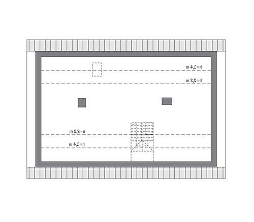 Samotna gwiazda - wariant II - M217b - Rzut poddasza do indywidualnej adaptacji (81,5 m2 powierzchni użytkowej)