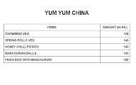 Yum Yum China menu 1