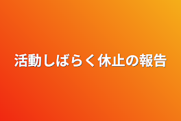 活動しばらく休止の報告