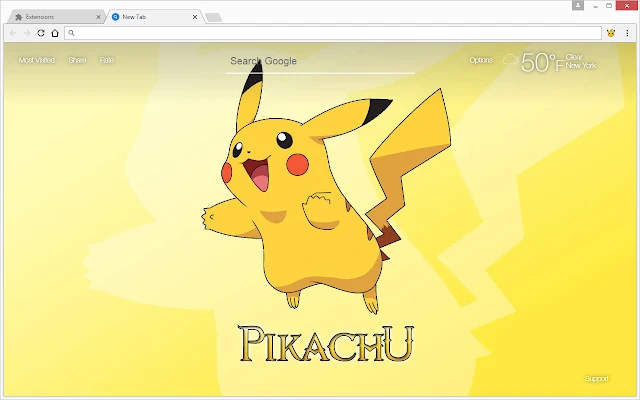 Pikachu Wallpaper HD New Tab Pokemon Themes - HD Wallpapers & Backgrounds