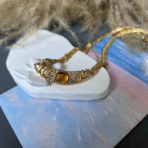 Title 12, Womens Copper Chain Vintage Colored Gem Glass ...