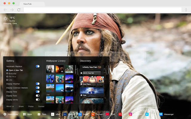 Pirates Caribbean HD New Tab Movies Themes