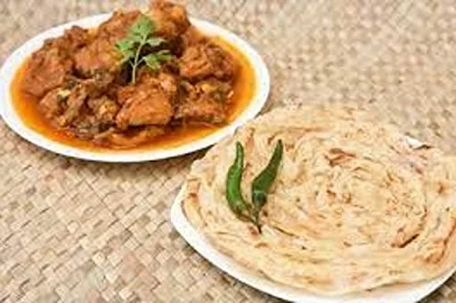 2 Parotta + Chicken Curry