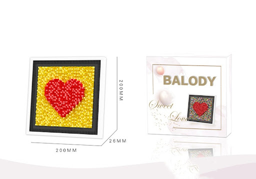 Title 6, Couple DIY Love Heart Pixel Art Decoration Toys...