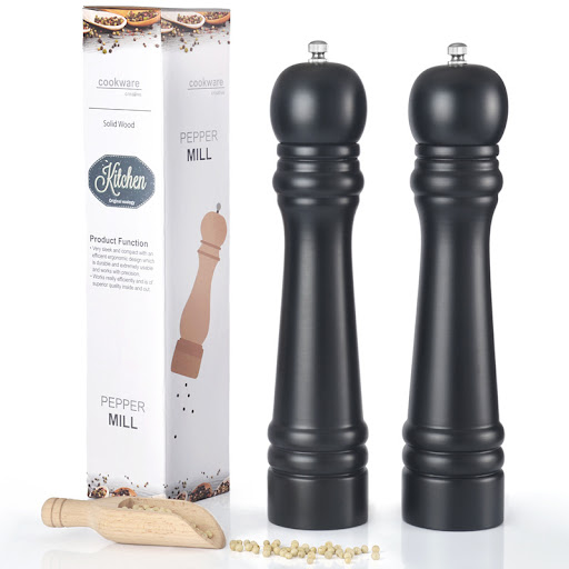 Title 4, Solid Wood Pepper Mill with PU Paint and Cerami...