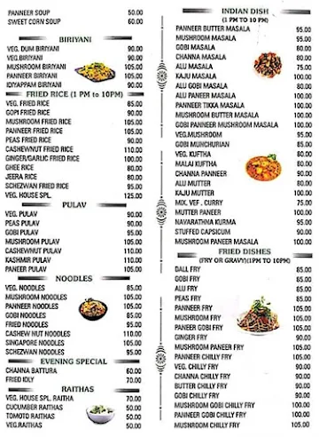 Veg House Restaurant menu 