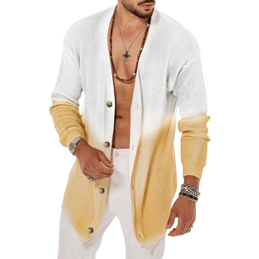 Title 3, Mens Fashion Tie Dyed Five Color Long Sleeved ...