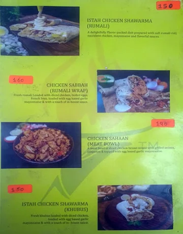 Istah - Shawarmas & Biryani menu 