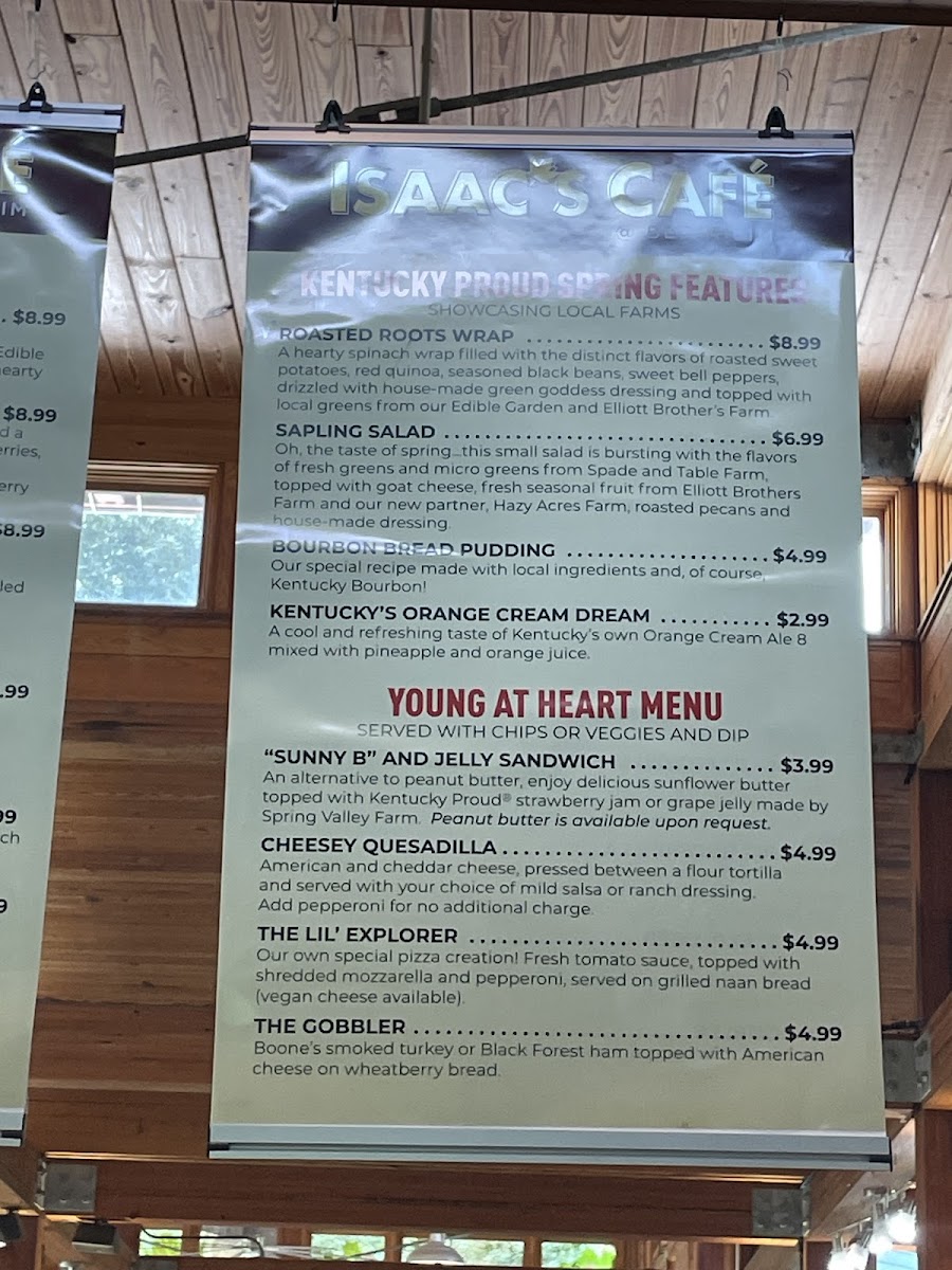 Isaac's Cafe gluten-free menu