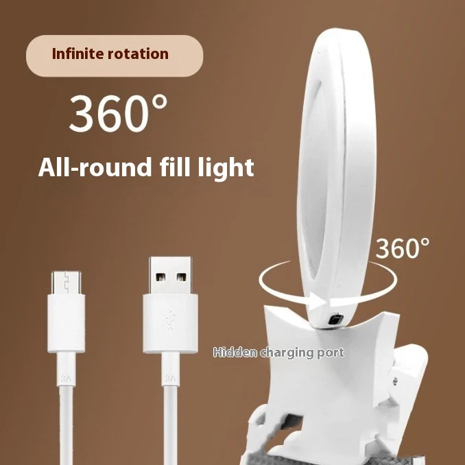 Title 4, Clip-on Ring Light for Live Streaming Three-col...