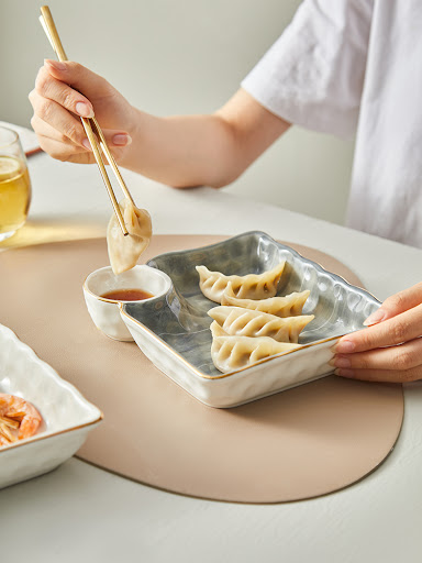 Title 3, Ceramic Dumpling Tray Vinegar Dish Household Sp...