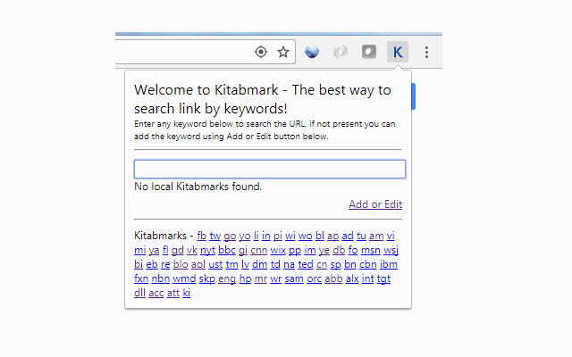 Kitabmark - Link by keywords chrome extension