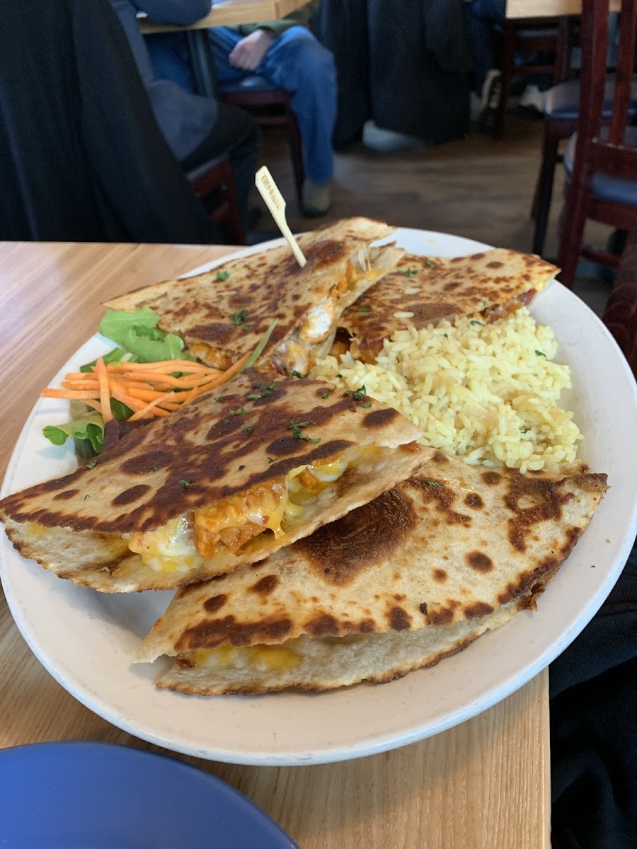 Buffalo chicken GF quesadilla