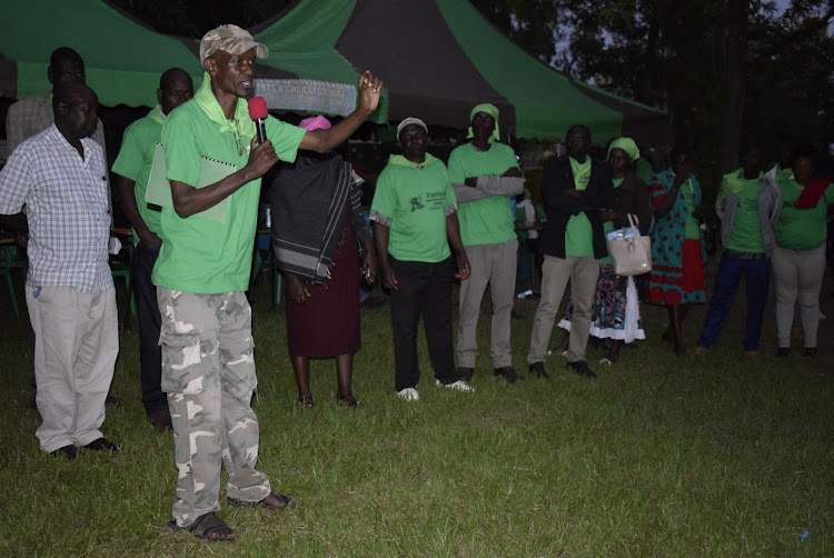 UGM leader Agostino Neto with party officials in Ndhiwa on May 16,2023