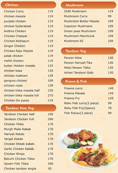 Kalinga's Kitchen menu 