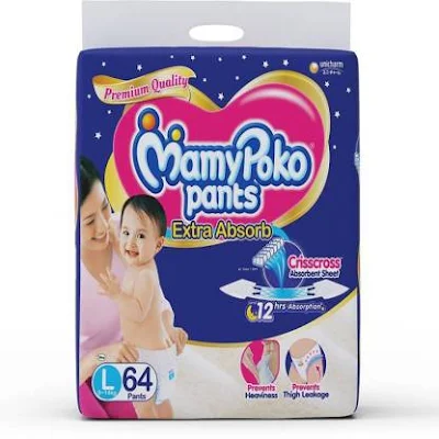 Mamypoko Pants Extra Absorb Diaper - L - 64 pcs