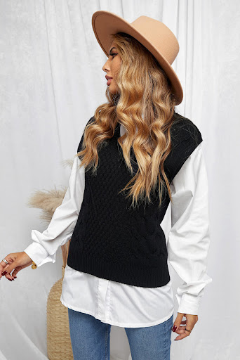 Title 9, Casual Slim V-neck Pullover Sleeveless Sweater