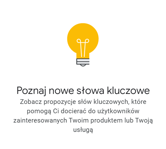 Google keyword planner, Planer słów kluczowych, Google Ads, Poznaj nowe słowa kluczowe