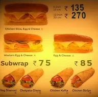 Subway menu 1