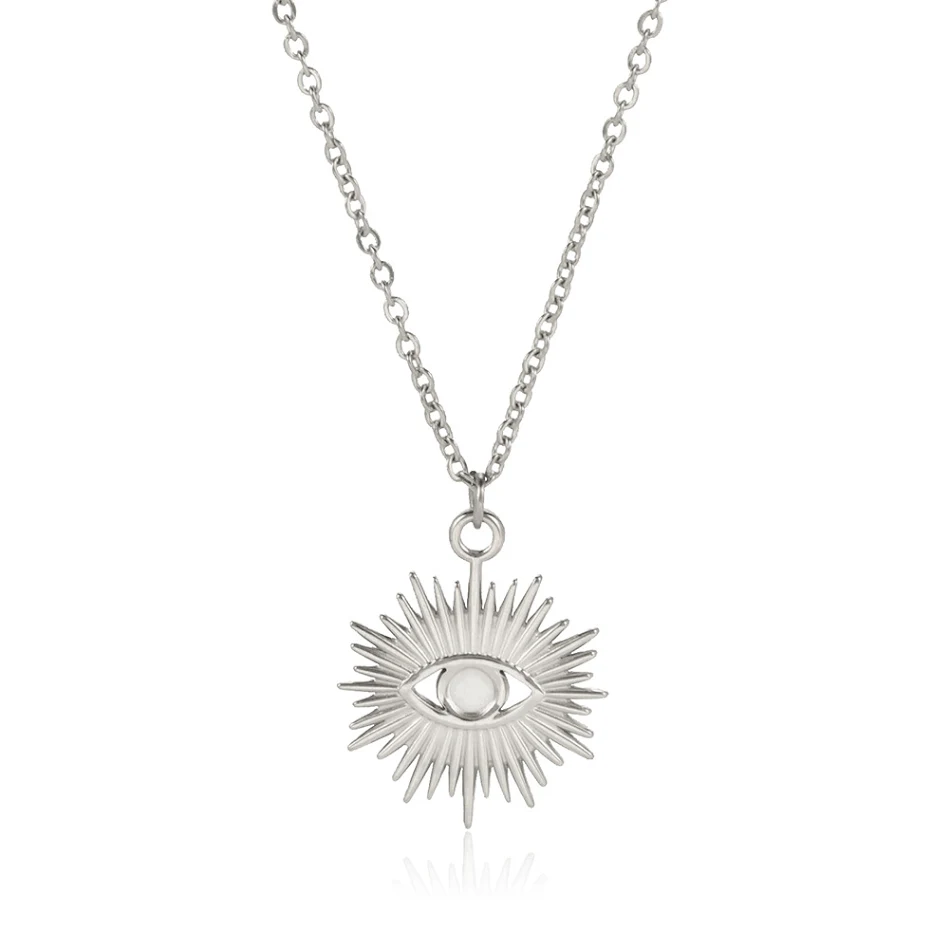 Collier en acier inoxydable Yeux de Lumière Personnalité Mode Bijou élégant pour rehausser votre style et exprimer votre individualité.