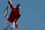 Serbia's Novak Djokovic in action against Spain's Alejandro Davidovich Fokina in a mens' singles round of sixteen match at the Ariake Tennis Park in Tokyo on Wednesday.