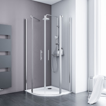 Portes de douche pivotantes arrondies