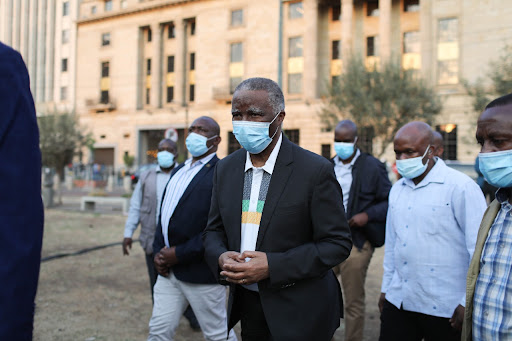 Former president Thabo Mbeki arrives at the ANC's local government election manifesto launch on Monday.