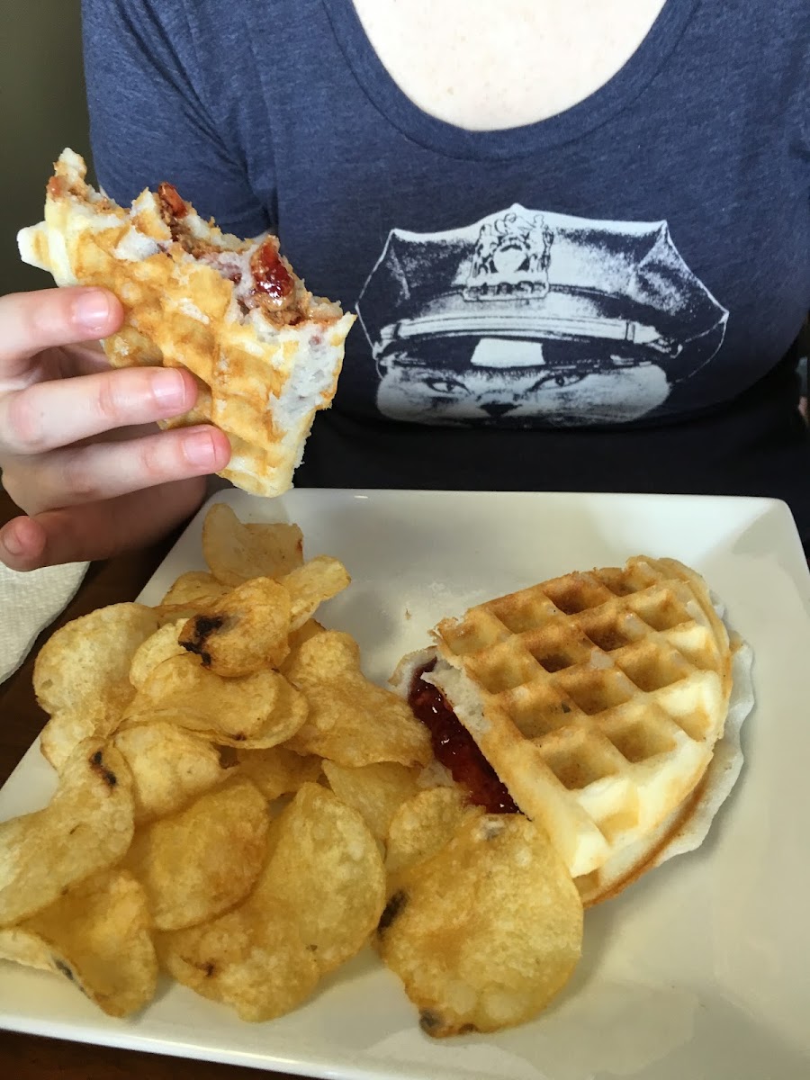 Waffle sandwich was tasty