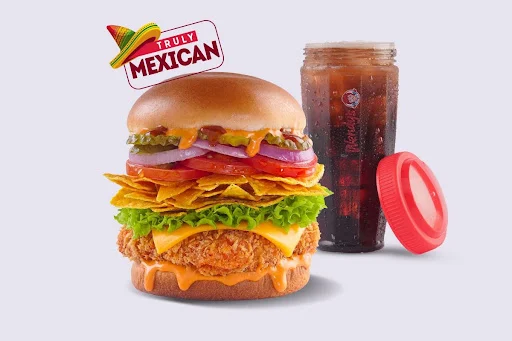 Veg Mexicano Burger + Beverage Combo