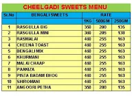 Cheelgadi Sweets menu 2