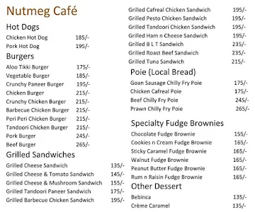 Nutmeg Cafe menu 