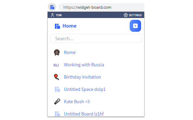 Widget Board chrome extension