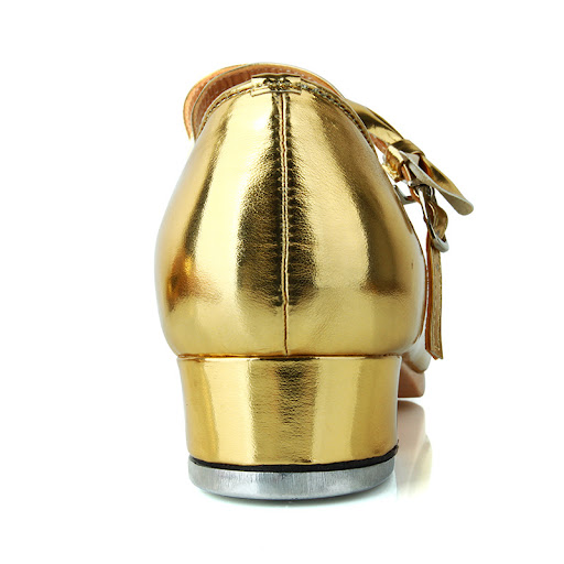 Title 6, Womens Black Soft Sole Shiny Bow Tap Shoes for...