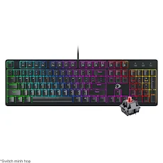 Bàn phím cơ Gaming DAREU EK1280 RGB Red D Switch (Đen) - Hàng trưng bày