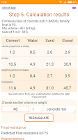 Concrete calculator - cement:s Screenshot