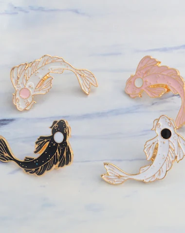 Broche badge de peinture de poisson - 1