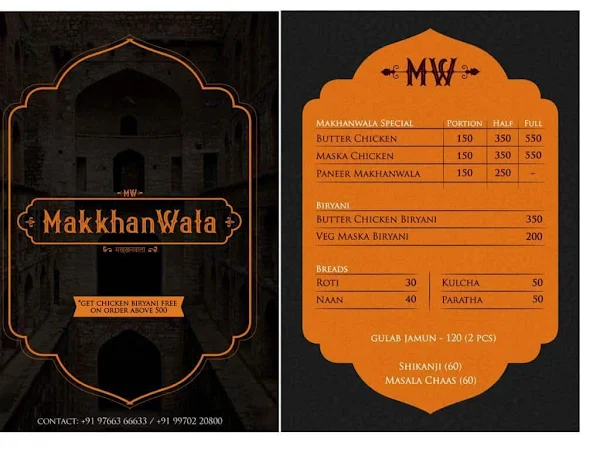 Makkhanwala menu 