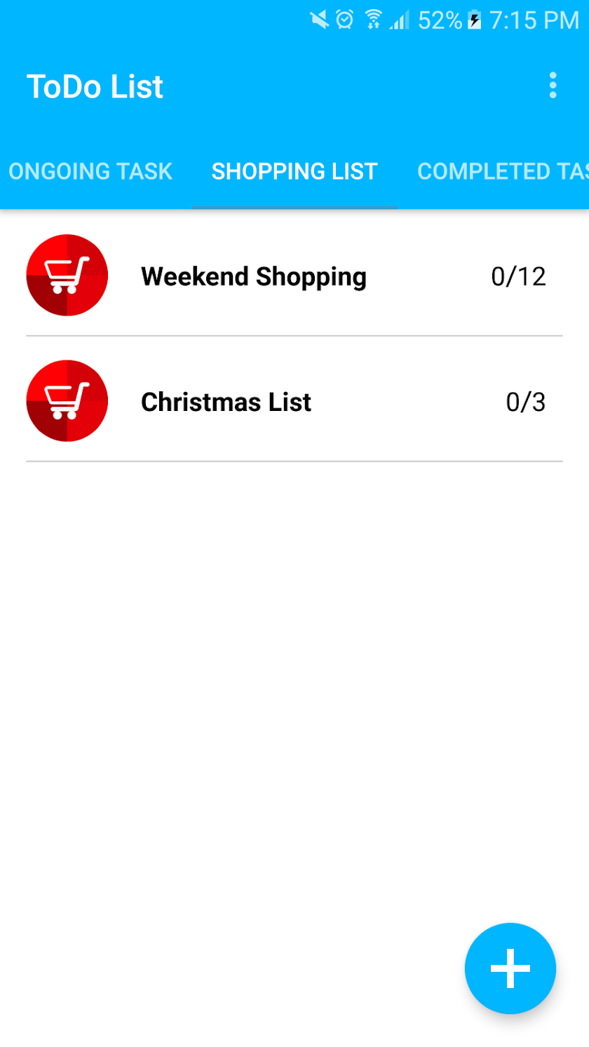 The ToDo List Screen 3
