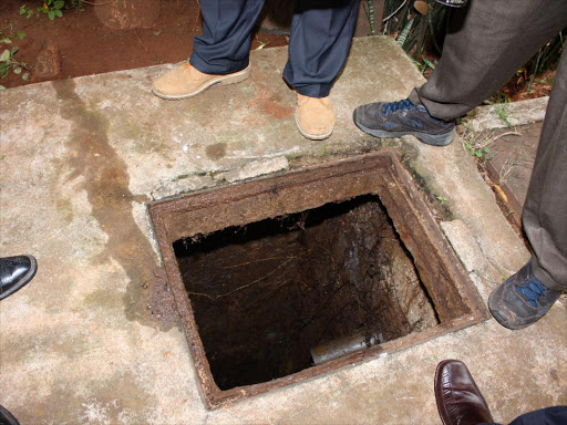 Kiambu residents are unhappy with open manholes in the town. /FILE