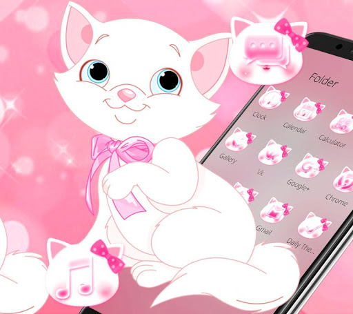 Cute Pink Cat Launcher Theme?