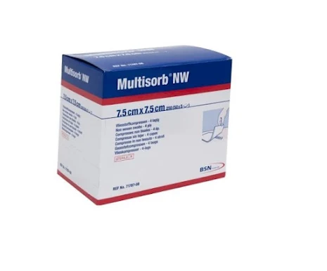 Compress Non-Woven Sterile 7,5 x 7,5cm 4-ply 30g (50x2)